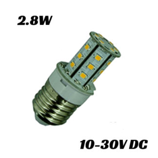 LED žarnica CORN 24, E27, 10-30V DC, 2.8W, HB
