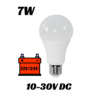 LED žarnica A60, E27, 12V / 24V DC, 7W, TB