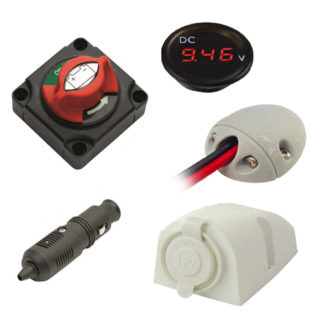 12v stikala, vtičnice, uvodnice, voltmetri