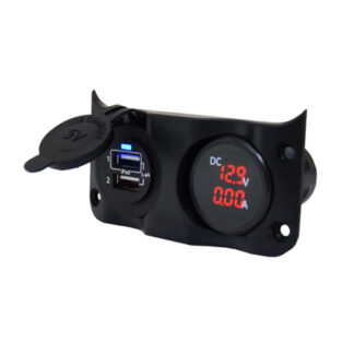 Vtičnica USB + amper/volt meter